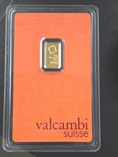 Valcambi Suisse 0.5 Gram Fine Gold Bar .9999 24K in Assay Card AA019895 6780.56 per troy oz