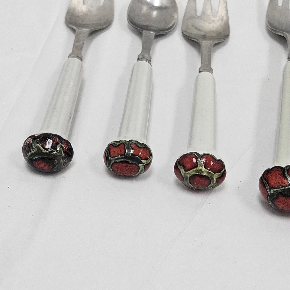 Cubiertos JEWEL Denby 10 piezas tenedor cuchara piedra y acero inoxidable 18-8 Inglaterra Foto 2 de 4