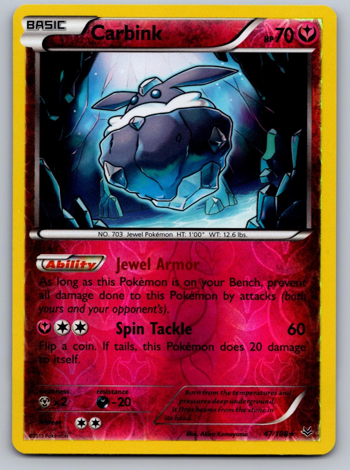 Carbink 47/108 Roaring Skies Pokemon Reverse Holo Lightly Played