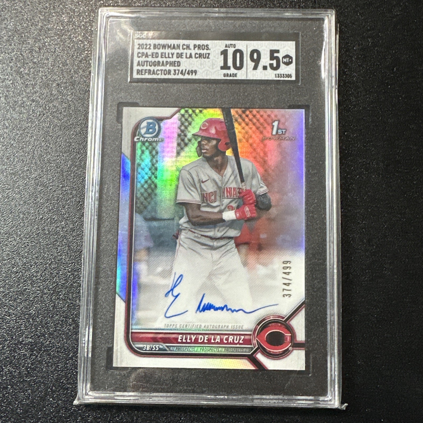 2022 Bowman Chrome 1st Elly De La Cruz /499 Refractor Auto SGC 9.5 Auto 10!!
