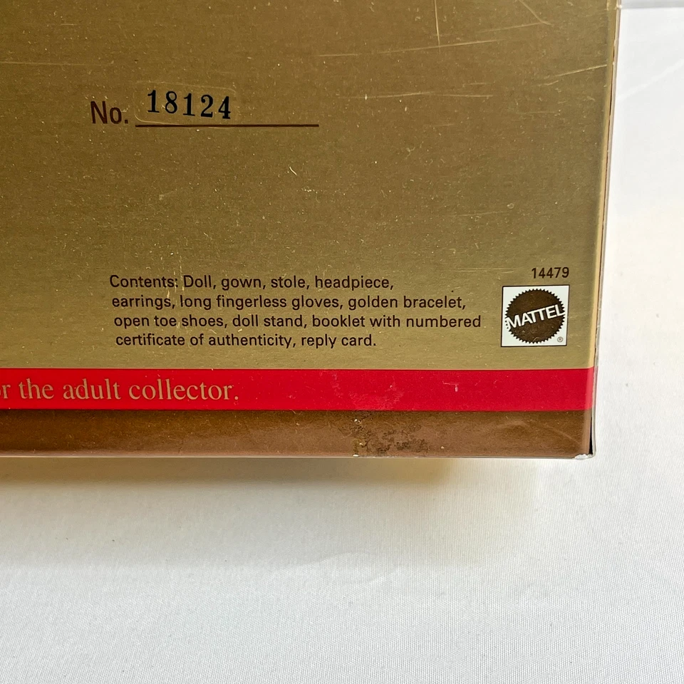 Barbie de porcelana Mattel 50 aniversario dorado 1995 edición limitada sin certificado de autenticidad Foto 2 de 4