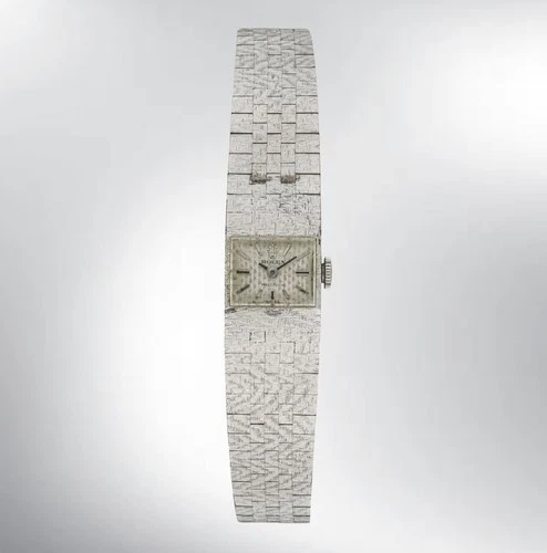 Vintage 1969 Ladies' ROLEX Precision watch in 18K White Gold & Silver Ref.2613