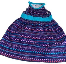 Tea Collection Toddler Girls Sleeveless Tank Dress Sz 2 Navy Purple Geometric