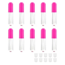 10 Pieces Round Lip Gloss Tubes with Wand 4.5ml Mini Lip Gloss Containers Emp...