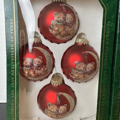Christmas by Krebs Glas Weihnachtsschmuck 2 Bären auf Goldmond 2 Packungen - Bild 2 von 4