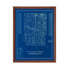 Vecchia mappa della contea di Kosciusko, NEL 1936 - Vintage Indiana Art