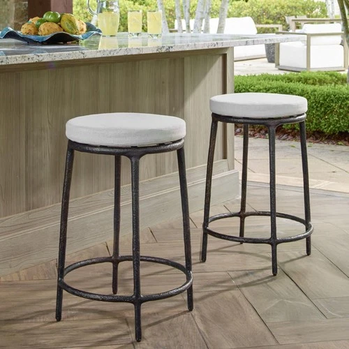 Uttermost 23930 Thayer 26 inch Java and Oyster White Outdoor Counter Stool - Picture 6 of 6
