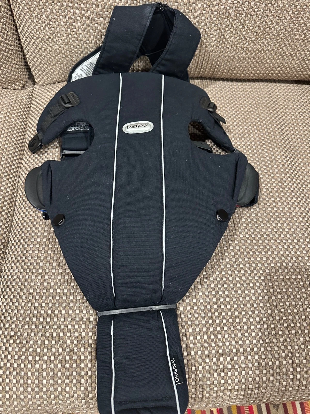 BABY BJORN Baby Carrier Original Classic Black Cotton NEWBORN 8-25 lb