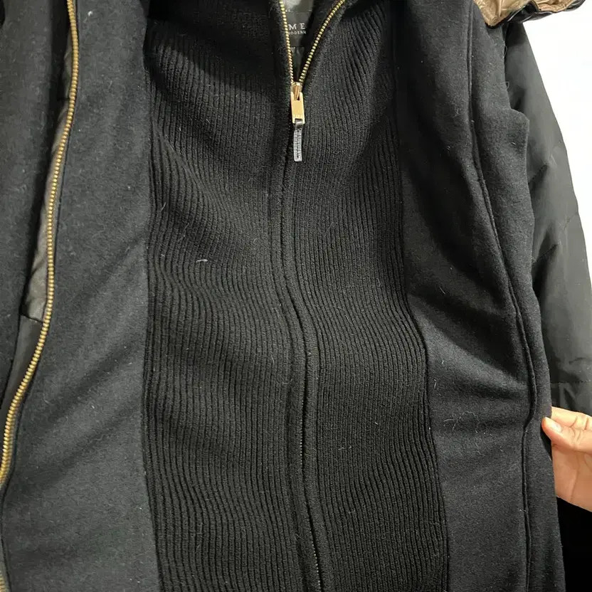 Time Postmodern Leather Patch Puffer Jacket - Bla… - image 6