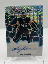 2020 PANINI MOSAIC FOOTBALL LANE JOHNSON SCRIPTS AUTO NO. S44 EAGLES