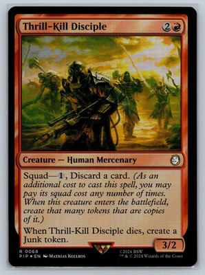MTG Fallout Foil #68 Thrill-Kill Disciple Rare Creature Human Mercenary