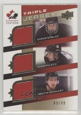 2014 Team Canada Juniors Triple Jersey Gold 8/49 Aaron Ekblad Adam Pelech fv7