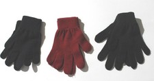NEW Bundle of 3 Pair of Stretchy Gloves Women's One Size - 2 Black  1 Red