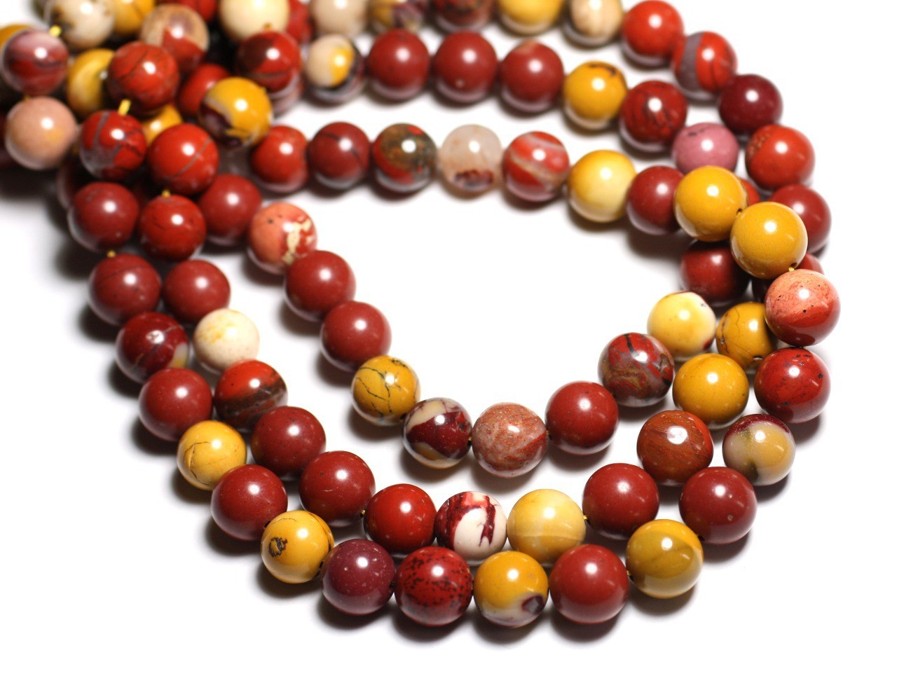 Perles de Pierre Jaspe Mokaïte boules 10mm de qualité supérieure en fil 39cm