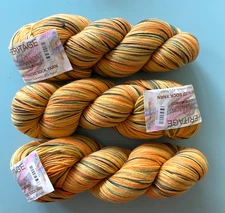 Lot of 3 /Cascade Heritage HAND PAINTED Superwash Merino Sock yarn - Yellow