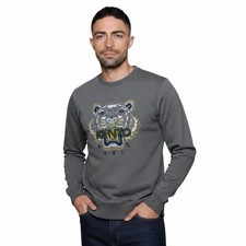 Kenzo Paris Tiger Embroidered Gray Crewneck Sweatshirt Pullover Men's Size M