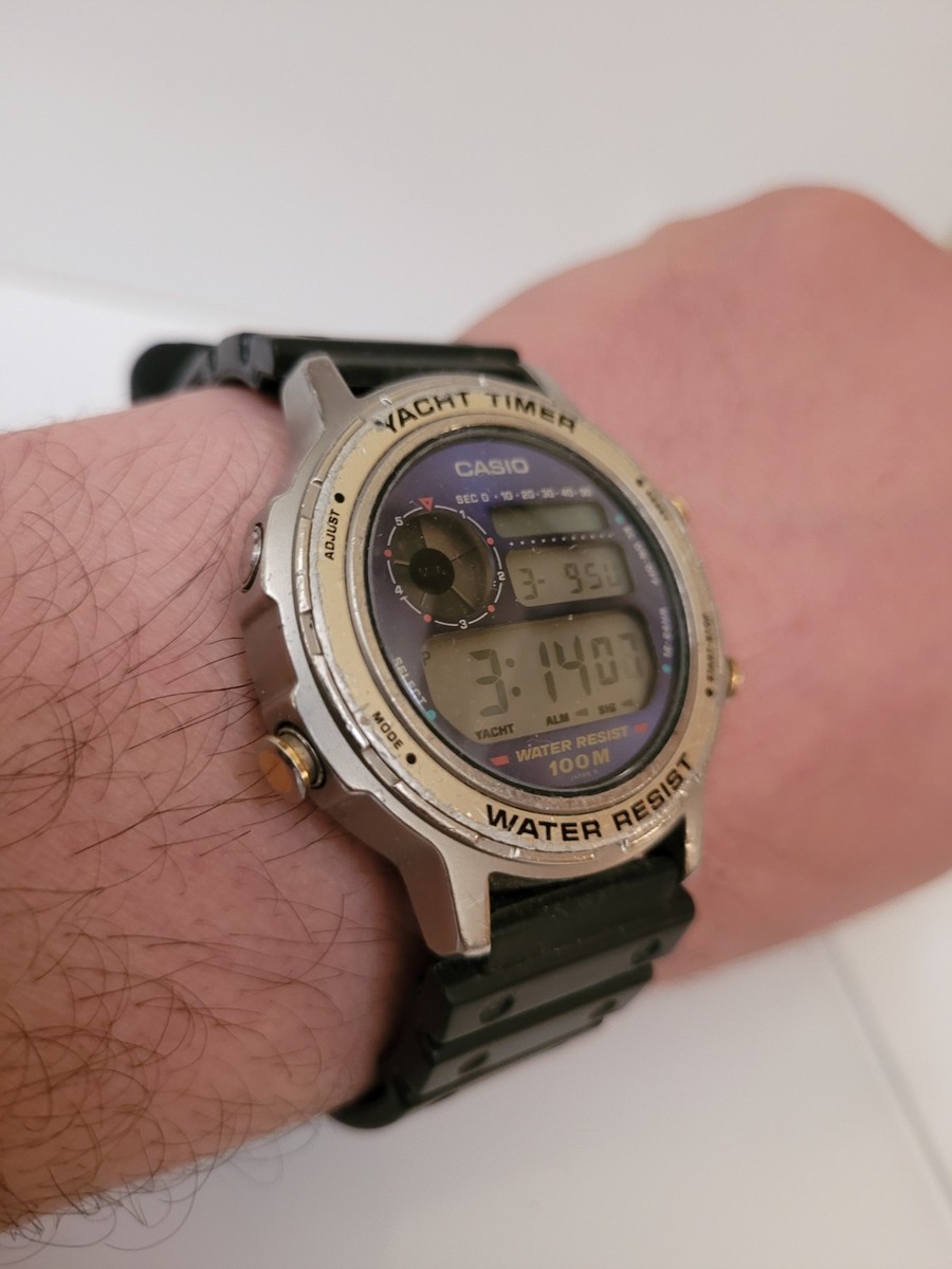 RARE VINTAGE CASIO 862 TRW-301 YACHT TIMER WATCH MENS STEEL JAPAN