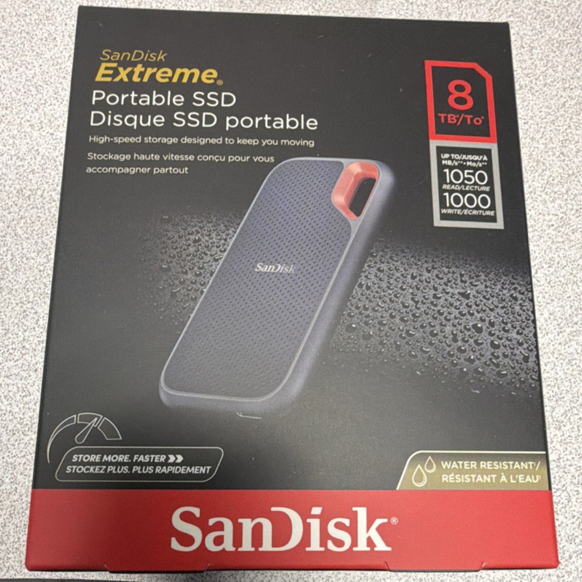 SanDisk Extreme Portable SSD 8TB USB-C Water Resistant Rugged