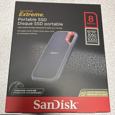 SanDisk Extreme Portable SSD 8TB USB-C Water Resistant Rugged 1050MB/s New 