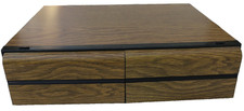 Vintage VHS Tape Holder Faux Wood Grain 2 Drawer Cabinet Storage Case - Holds 20