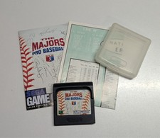 The Majors Pro Baseball Sega Game Gear 1992 Complete w/ Manual, Case,&Stat Sheet