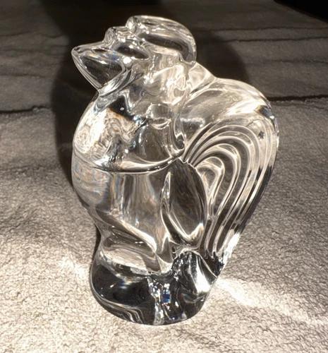 Steuben Glass Crystal Rooster Hand-Cooler Collectible Figurine