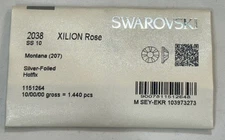 Swarovski 2038 XILION Rose SS10 Montana (207) Silver Foiled HotFix, 10 Gross