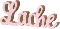 Schriftzug Lache L20Cm Pastell Rosa Holz Tischdeko Deko Aufsteller Buchstaben Wo