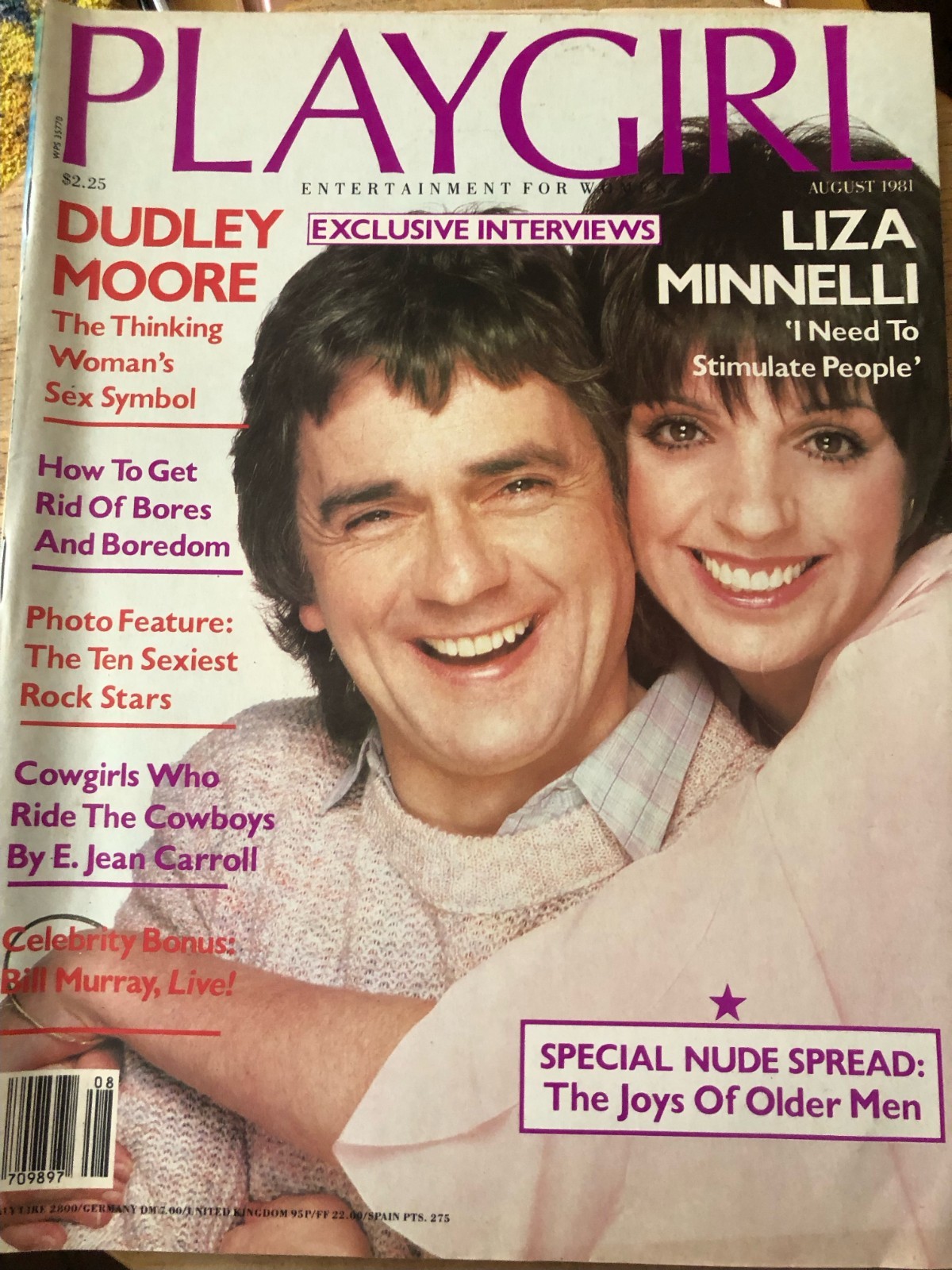 play girl magazine August 1981 With Dudley Moore and Liza Minnelli on the cover