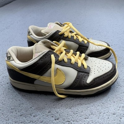 Vintage Nike SB Dunk Low Shoes Mens 9.5 Brown Yellow Argyle 313170-171 2006 Golf