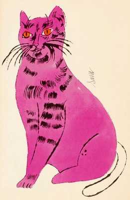 PINK KATZE KÜNSTLERISCHE ILLUSTRATION VINTAGE POSTER HUB STUDIO RETRO - HQ
