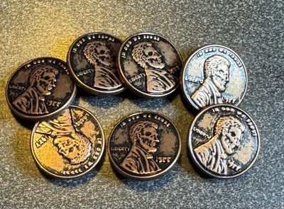Abraham Lincoln Penny Buttons - Lot Of 7