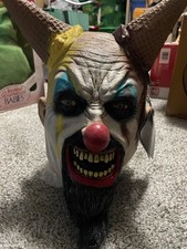 Devil Clown Circus Maniac Ghoulish DELUXE ADULT LATEX HELLS CREAM MASK