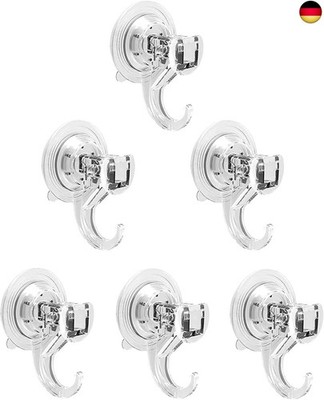 Quntis 6 Pack Suction Cup Hooks Set No Drilling Suction Hooks Extra Strong for