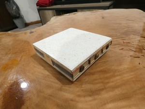Unusual Tile and Cardboard Footed Match Holder