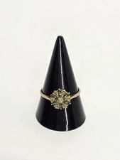 9ct Gold Emerald & Diamond Ring Size Q 1.4g 1mm Birmingham 1990