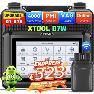 USED XTOOL D7W Drahtloses bidirektionales OBD2 Diagnosegerät, ECU-Codierung