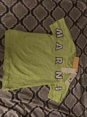 Marni Mans Size M T Shirt Short Sleeve Crew Neck Lime Light Green Brand New