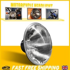 1x 7 Inch Round Curved Halogen Headlight Headlamp, No Pilot, - S6010 Motorcycles