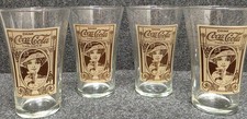 Coca-Cola Reproduction Archives Original Flair Glass Set of 4, 16 oz, Clear