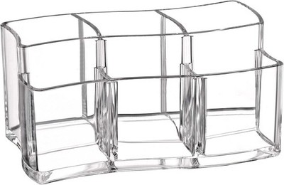 6 Slot Acrylic Makeup Brushes Holder Organizer, Clear Eyebrow Pen Container