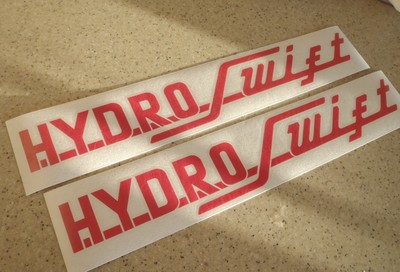 Hydro-Swift Vintage Boat Decals Die-Cut 2-Pak 18'' FREE SHIP + Free Fish Decal!