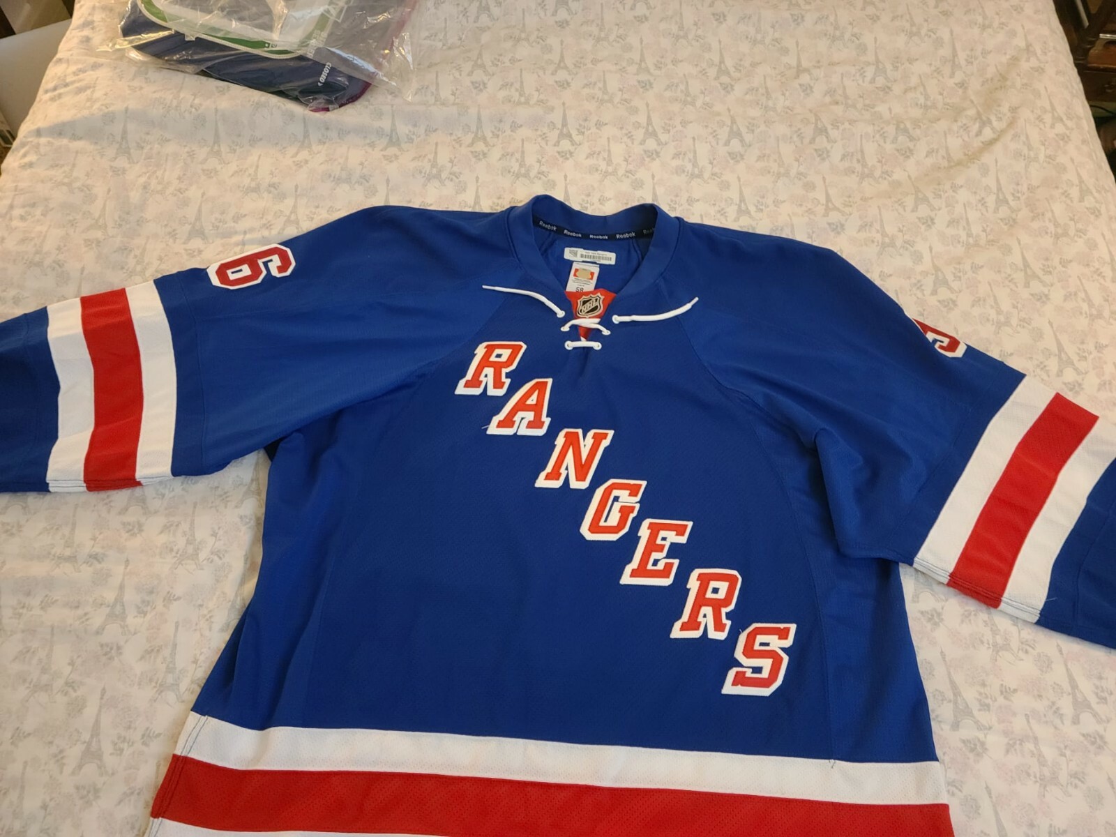 ReebokAuthentic New York Rangers game worn used Emerson Etem jersey
