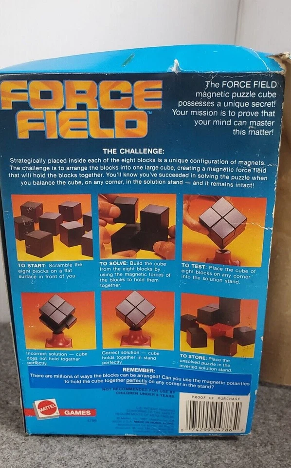 VINTAGE Force Field Magnetic Puzzle Cube Mattel 1987 - Image 3 of 4