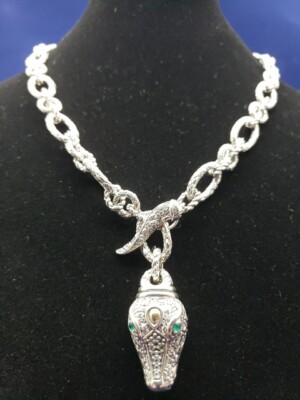 Rare John Hardy JAI Sterling Silver & 14k Gold Crocodile 20