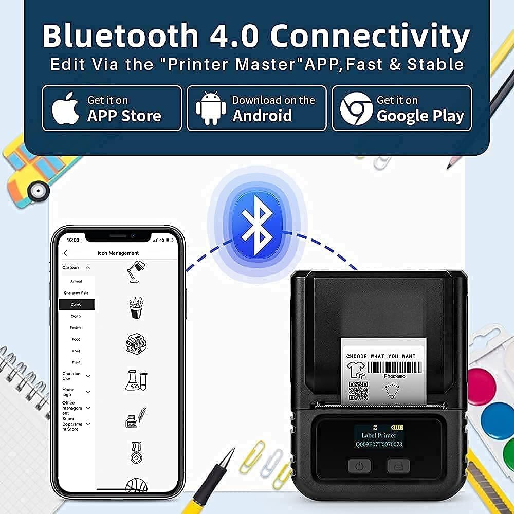 Portable Bluetooth Label Maker Mini Thermal Printer for Mobile Stickers