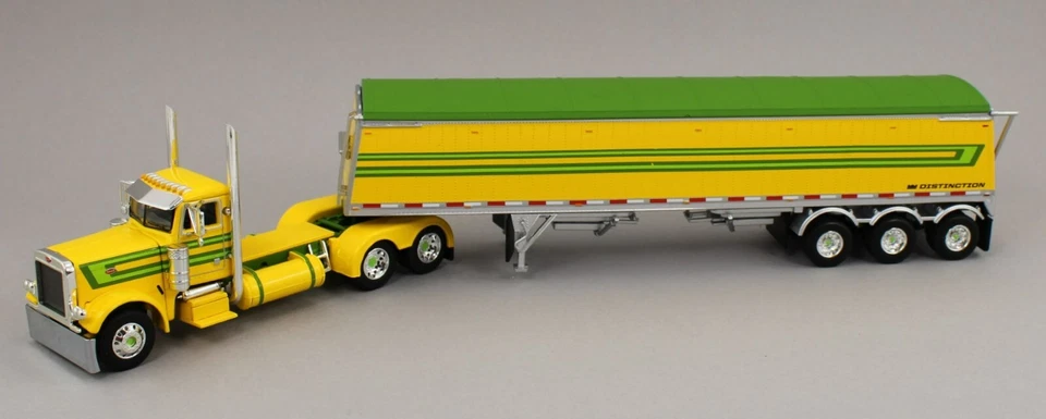 DCP 1:64 *YELLOW & GREEN* Peterbilt 379 Day Cab & LODE KING GRAIN TRAILER *NIB* - Image 2 of 4