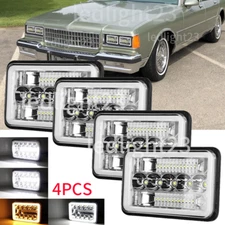 4pcs 4x6" LED Headlight Halo Fit Chevrolet Caprice 1977 1978 1979 1980 1981-1986