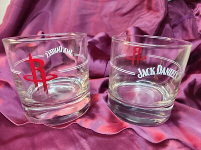 2x Jack Daniels ''CR'' Rocks Whiskey Cocktail Glasses Promotional Barware