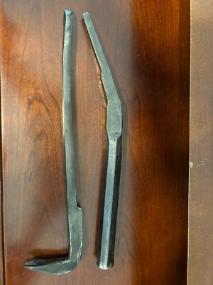 vintage Drop Forged Blacksmith Chisels-Two Hand Shaped Tools-Japan